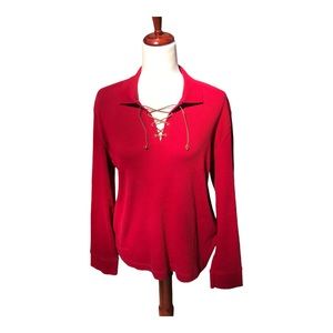 Lauren Ralph Lauren Leather Lace Up Shirt